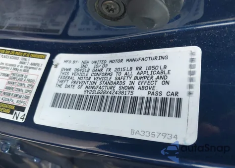 2004 Pontiac Vibe from USA, damaged, VIN 5Y2SL628X4Z438175